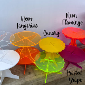 Medium Neon Tangerine Round Top Stand