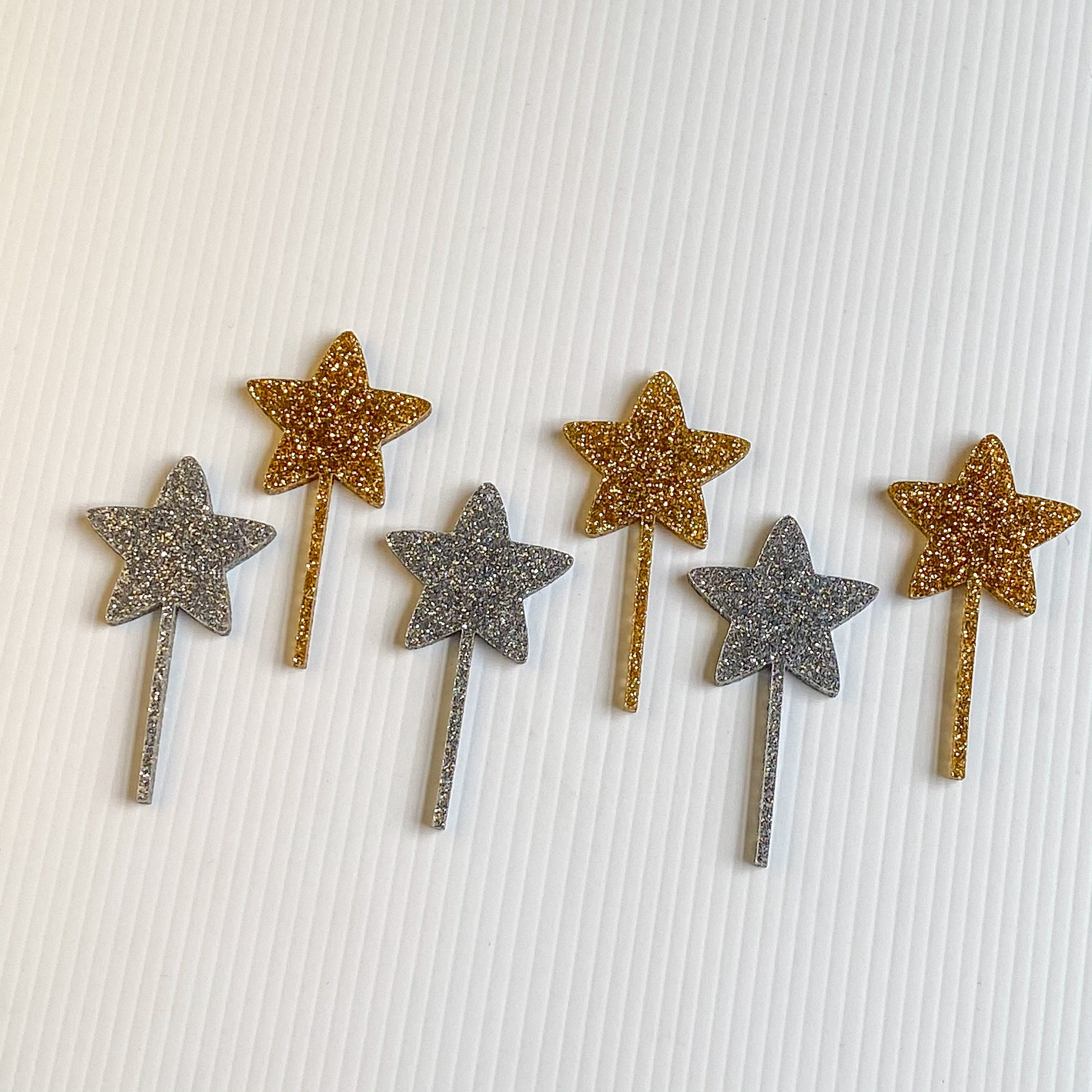 Festive Toppers (pack of 6 mixed glitter)