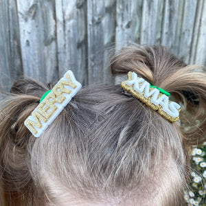 Merry Xmas Hair Clips