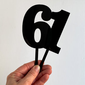 Black Number Cake Topper