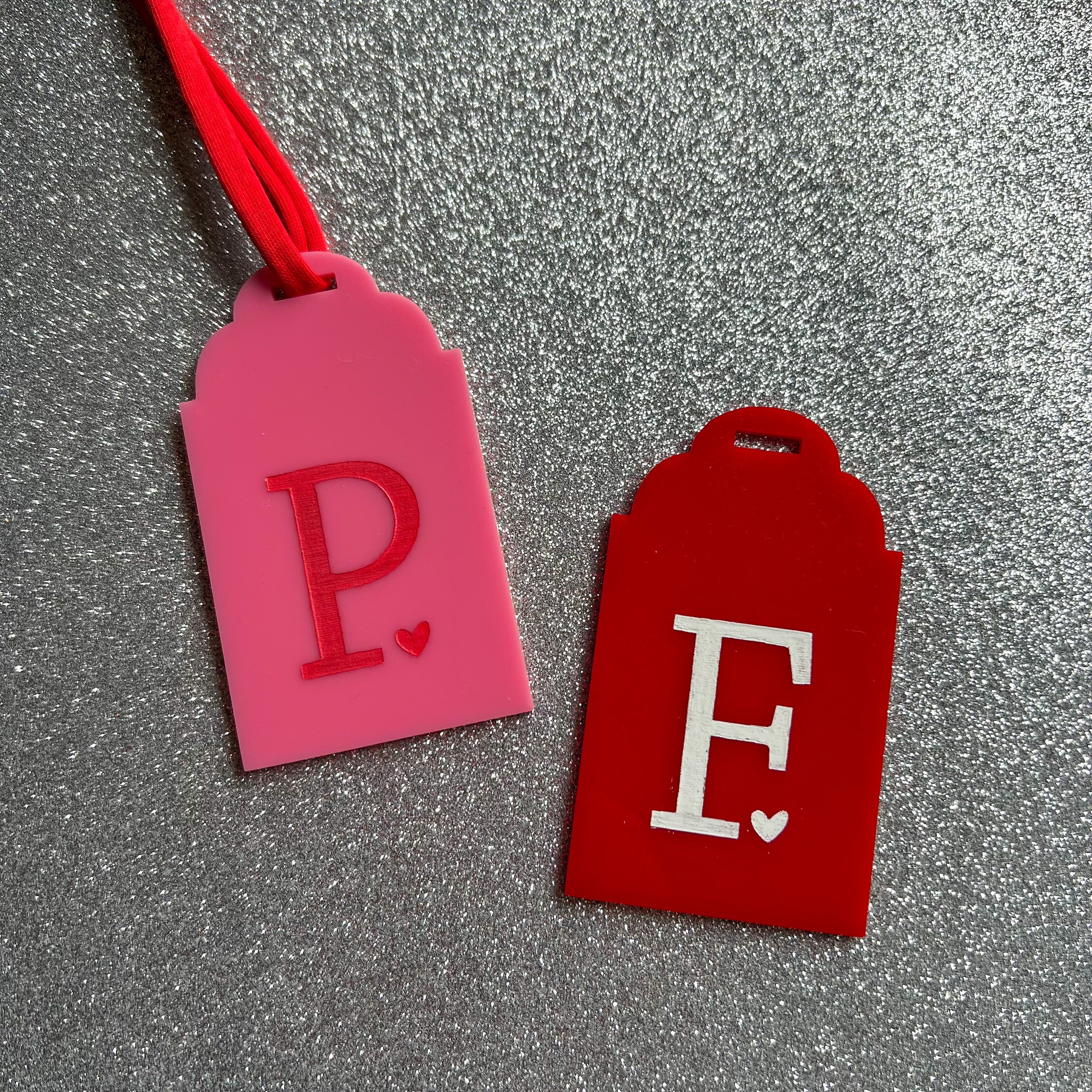 Alphabet Tags - Pink