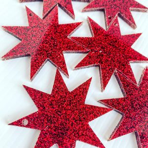 Glitter Star Burst Charms