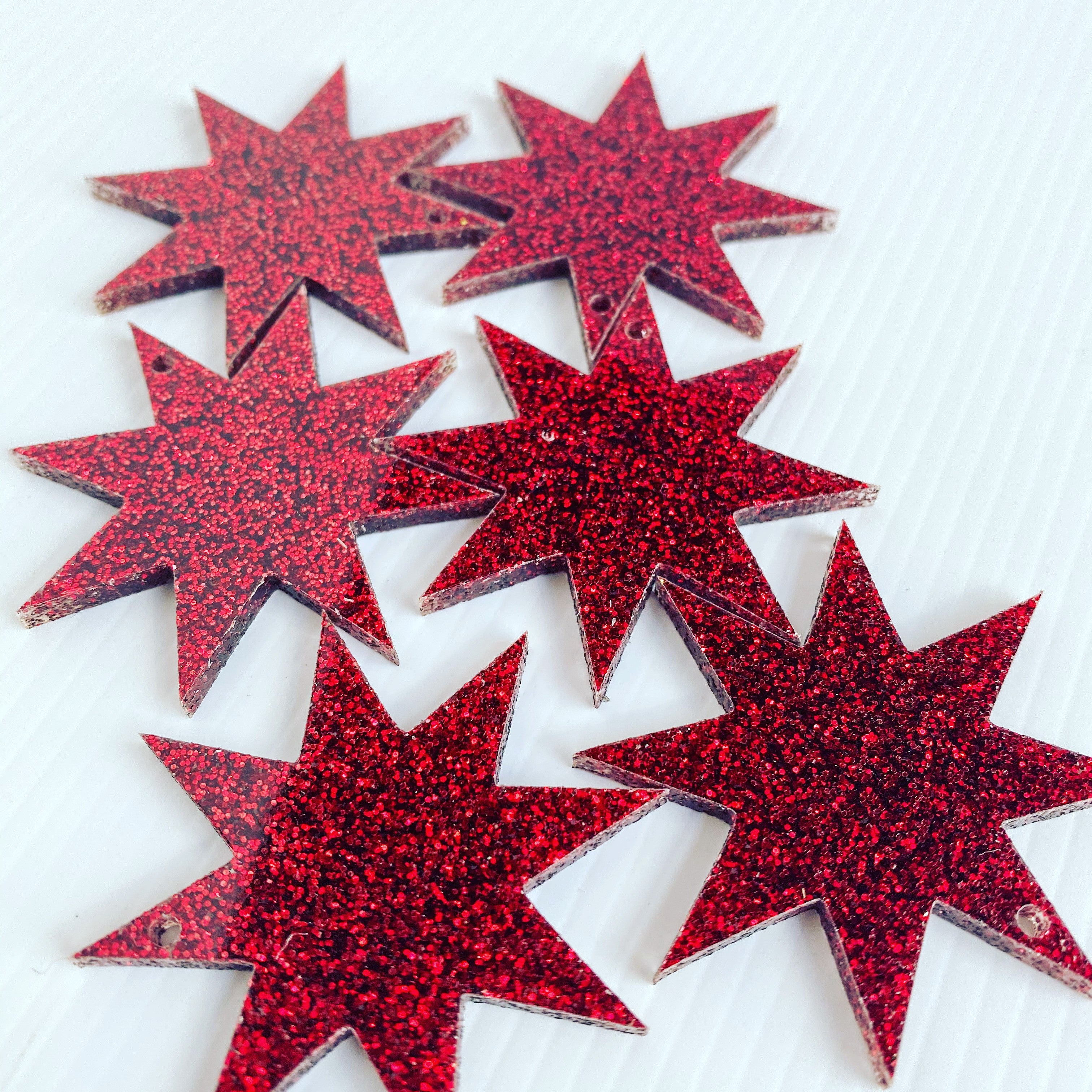 Glitter Star Burst Charms