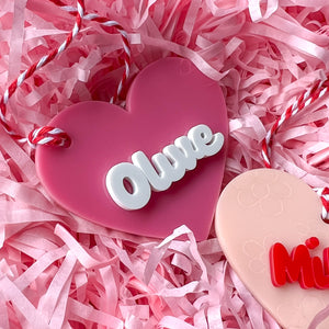 **NEW** Retro Pink Personalised Hearts