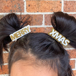 Merry Xmas Hair Clips