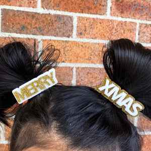 Merry Xmas Hair Clips