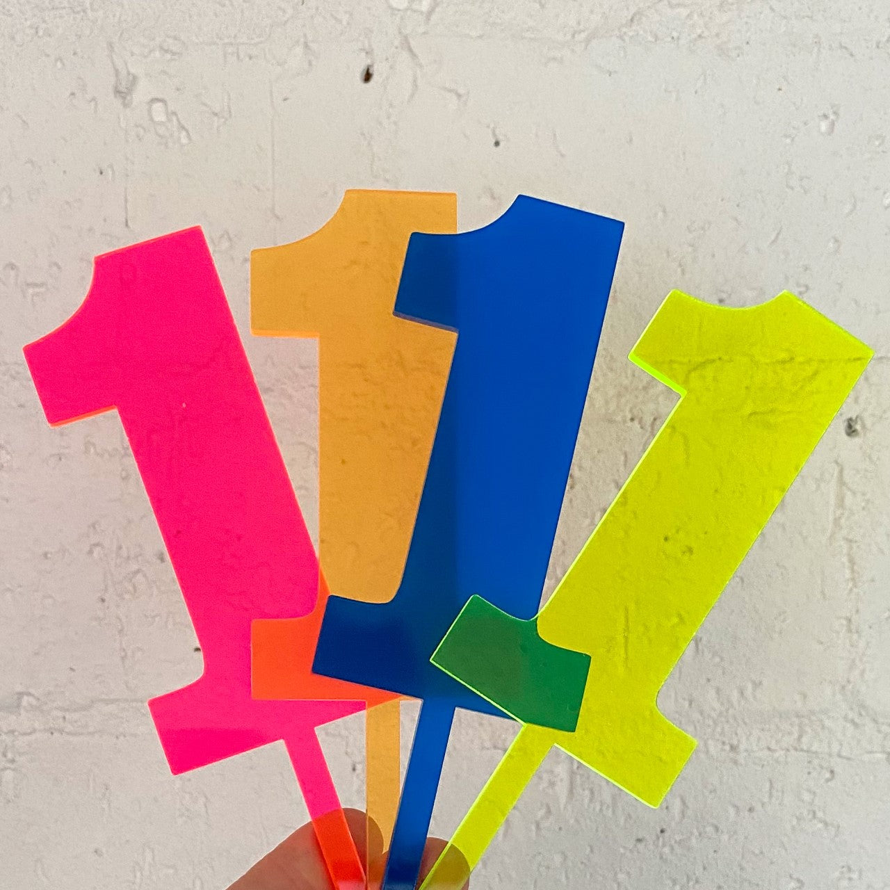 Neon Transparent Number Toppers