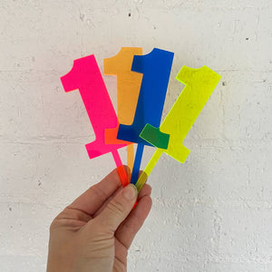 Neon Transparent Number Toppers