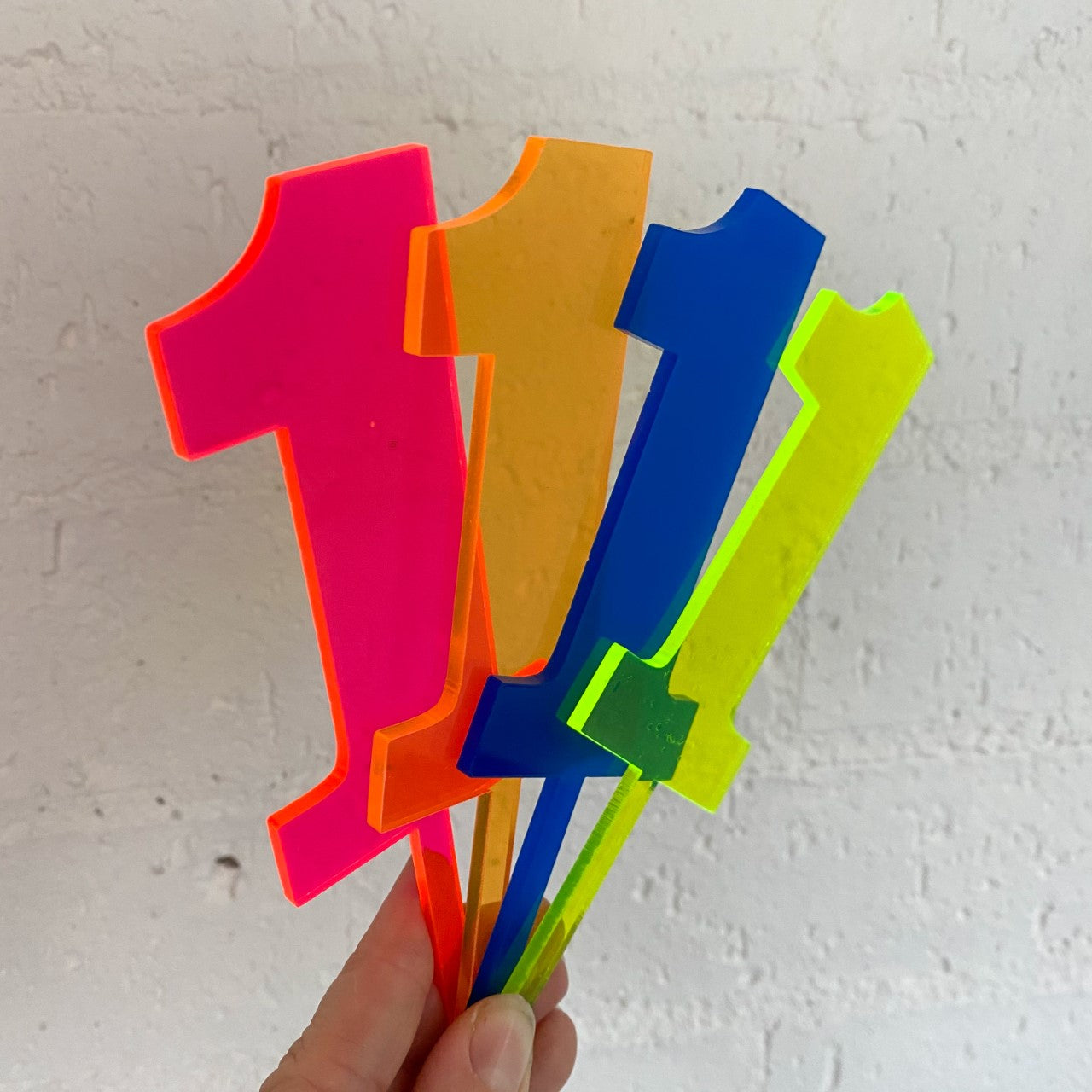 Neon Transparent Number Toppers