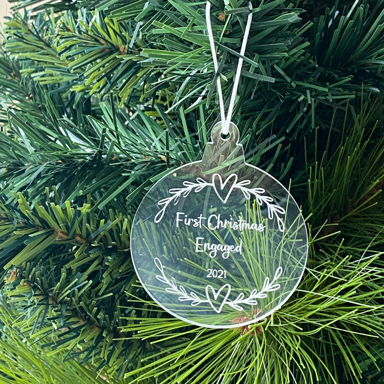 First Christmas  "Engaged" Ornament