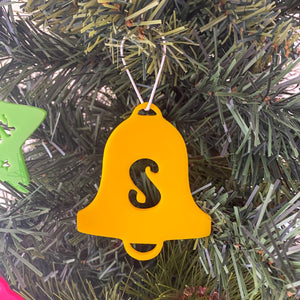 Alphabet Christmas Bell Ornaments